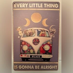 Every Little Thing Retro Peace VW Bus Metal Sign
